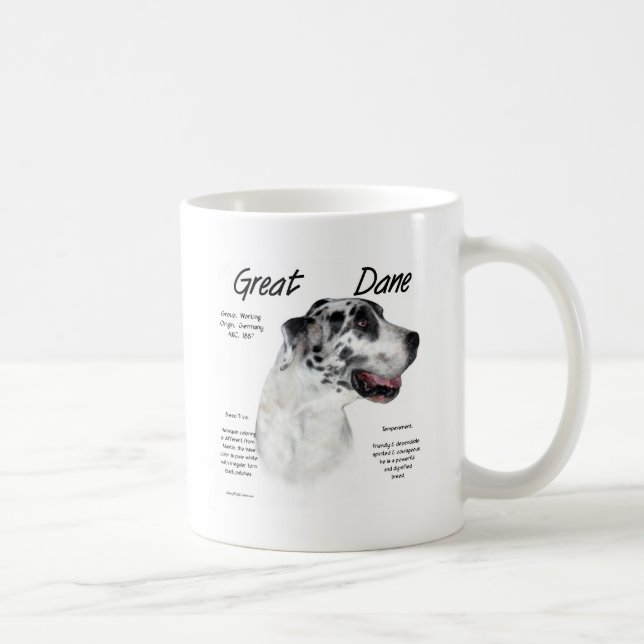 Harlequin Great Dane History Design Coffee Mug (Right)