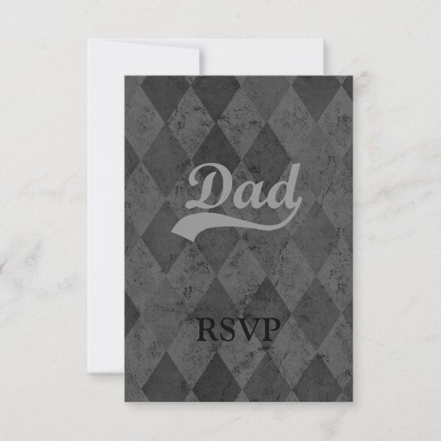 Harlequin Grey Shades Dad RSVP Card (Front)