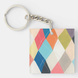 Harlequin Hopscotch - Argyle Pattern Key Ring