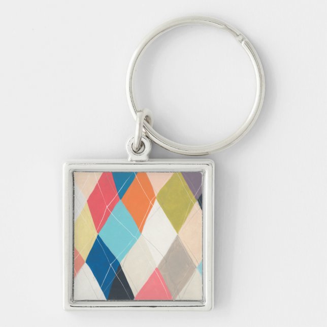 Harlequin Hopscotch - Argyle Pattern Key Ring (Front)