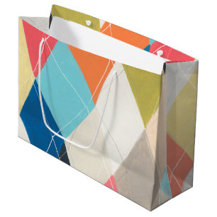 Harlequin Hopscotch - Argyle Pattern Large Gift Bag
