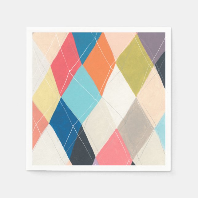 Harlequin Hopscotch - Argyle Pattern Napkin (Front)