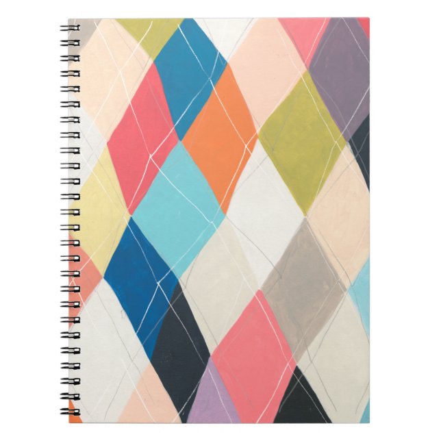 Harlequin Hopscotch - Argyle Pattern Notebook (Front)