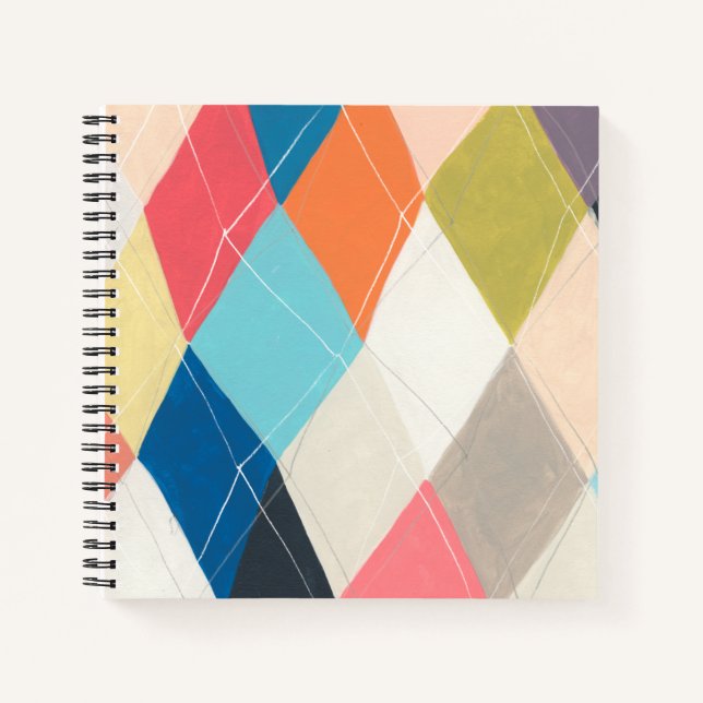 Harlequin Hopscotch - Argyle Pattern Notebook (Front)