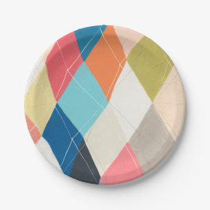 Harlequin Hopscotch - Argyle Pattern Paper Plate