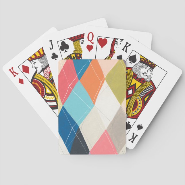 Harlequin Hopscotch - Argyle Pattern Playing Cards (Back)