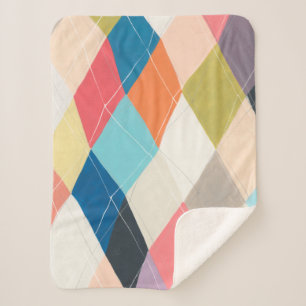 Harlequin Hopscotch - Argyle Pattern Sherpa Blanket