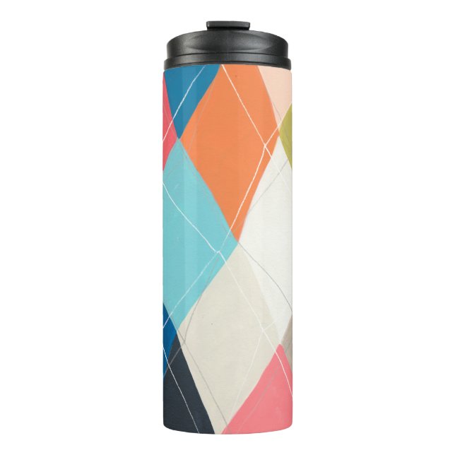 Harlequin Hopscotch - Argyle Pattern Thermal Tumbler (Front)