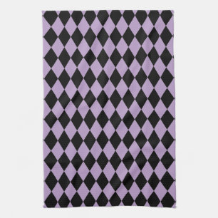 Harlequin Lilac and Black Tea Towel
