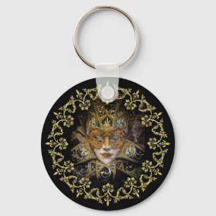 Harlequin Mask Key Ring
