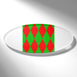 harlequin merry christmas name tag