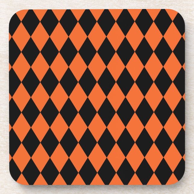 Harlequin Orange and Black Coaster (Front)