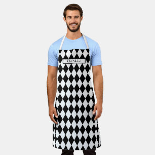 Harlequin Pattern DIY Colours Black White SV Apron