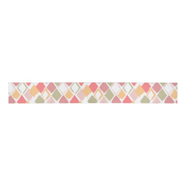 Harlequin pattern in popsicles summer colours  grosgrain ribbon (Front)