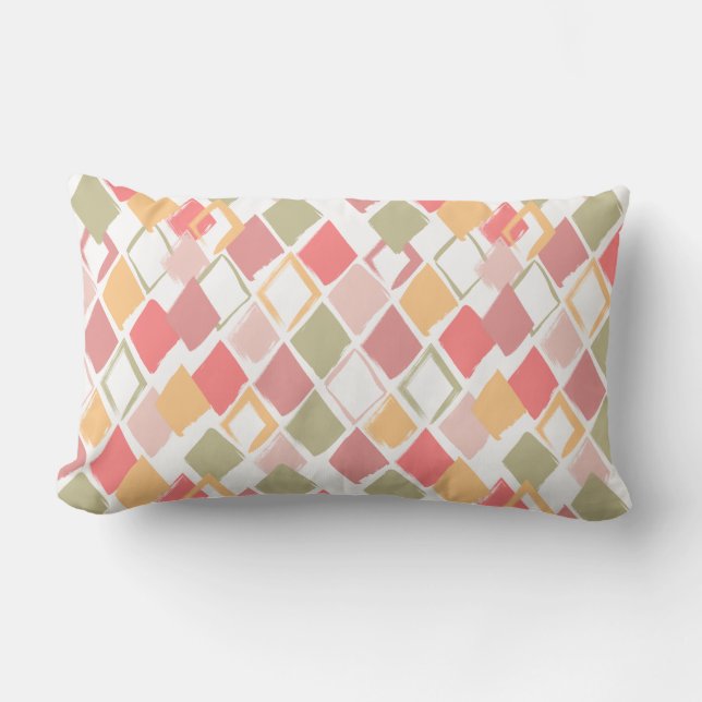 Harlequin pattern in popsicles summer colours  lumbar cushion (Front)