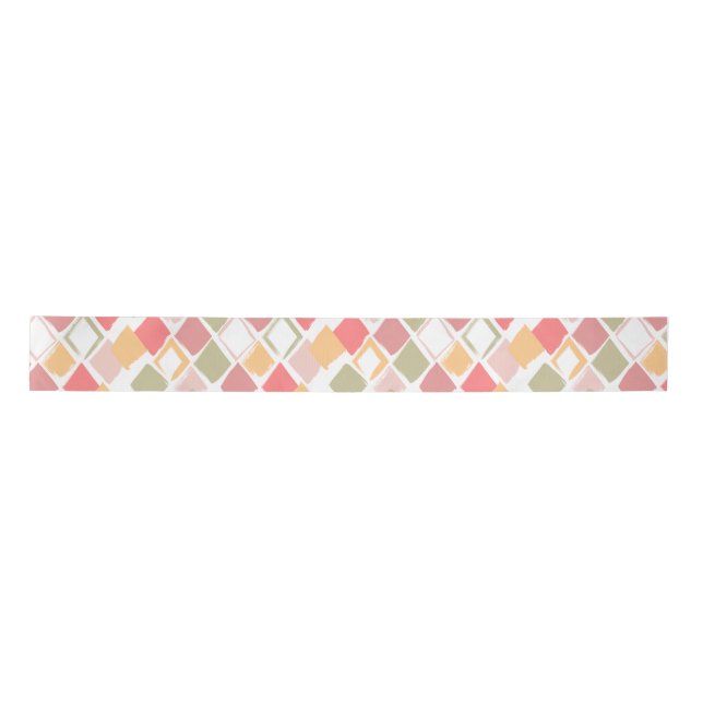 Harlequin pattern in popsicles summer colours  satin ribbon (Front)