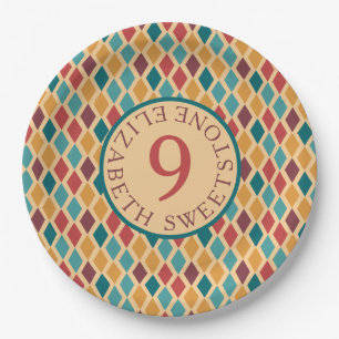 Harlequin Pattern Paper Plate
