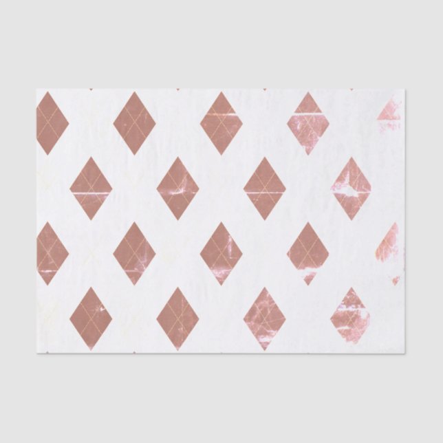 Harlequin Patterns Distressed Beige White Abstract Tissue Paper (Front)