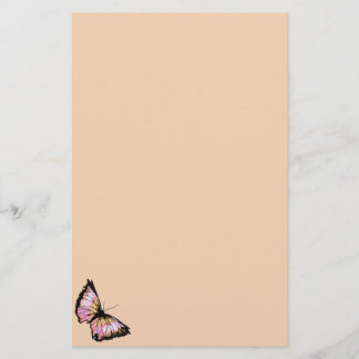 "Harlequin" (Peach Butterfly) Stationery