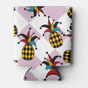 Harlequin Pineapple: Stylised Doodle Vintage Can Cooler