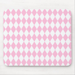 Harlequin Pink and White Mouse Pad