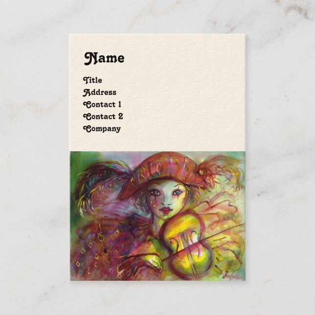 HARLEQUIN , pink red yellow green white sparkles Business Card (Front)