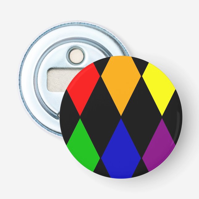 harlequin pride bottle opener (Front)