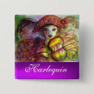 HARLEQUIN purple amethyst 15 Cm Square Badge