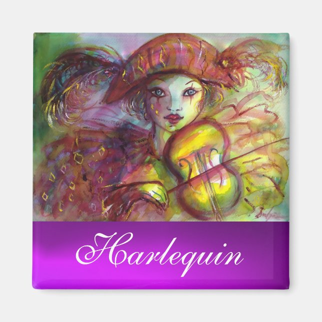 HARLEQUIN purple amethyst Magnet (Front)