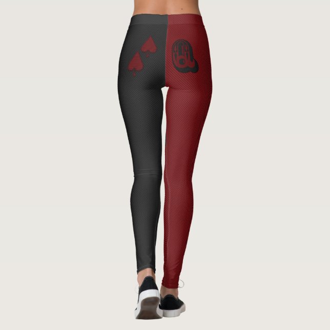 Harlequin Queen of Spades Leggings (Back)