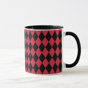 Harlequin Red and Black Mug
