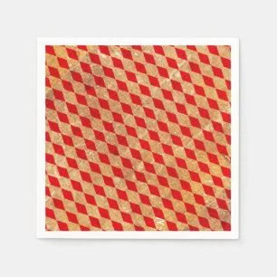 Harlequin Red Vintage Napkin