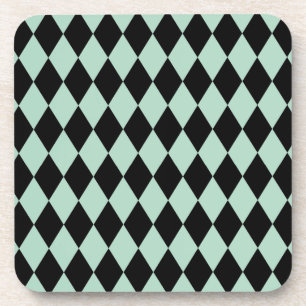 Harlequin Seafoam and Black Coaster
