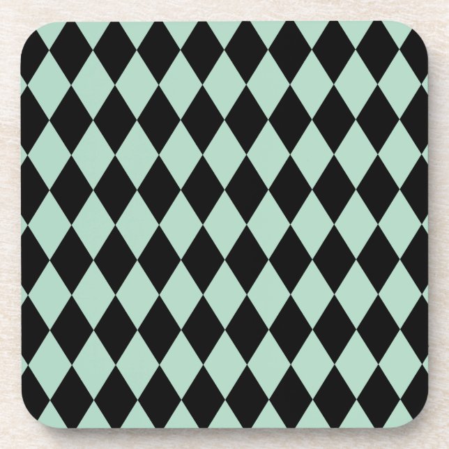 Harlequin Seafoam and Black Coaster (Front)