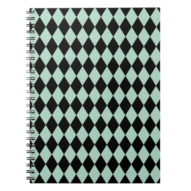 Harlequin Seafoam and Black Notebook (Front)