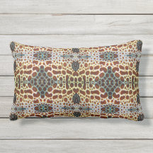 "Harlequin Sweetlips" Outdoor Lumbar Throw Pillow