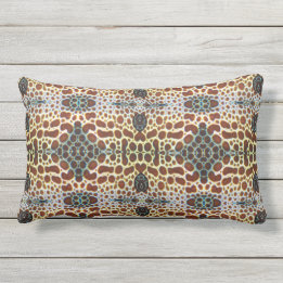 "Harlequin Sweetlips" Outdoor Lumbar Throw Pillow