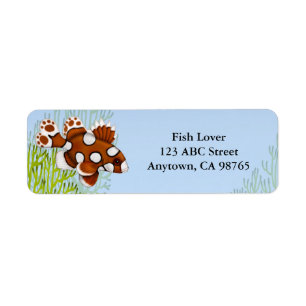 Harlequin Sweetlips Reef Fish Label Return Address Label