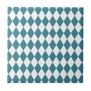 Harlequin Teal and White Tile