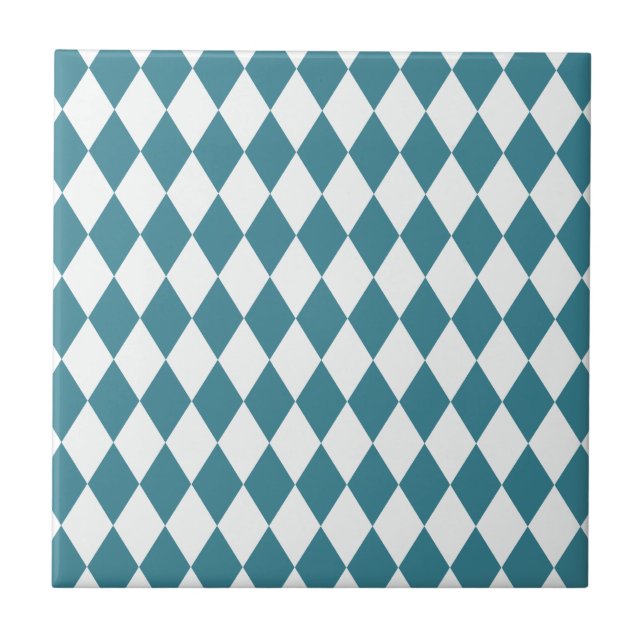 Harlequin Teal and White Tile (Front)