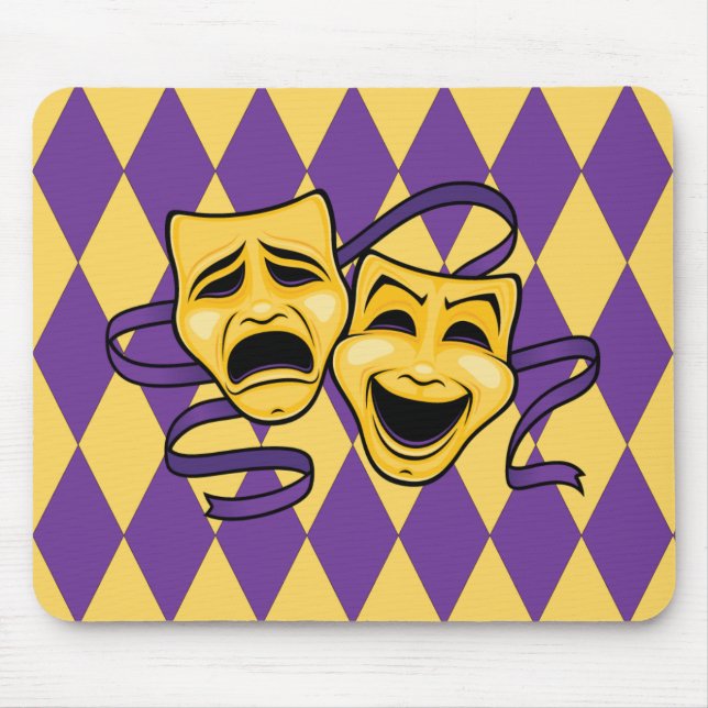 Harlequin Theatre Masks Mouse Pad (Front)
