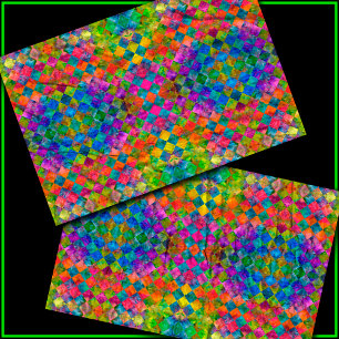 [Harlequin Tie-Dye] Diamond Fractal Chequered Tissue Paper