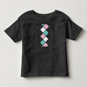 Harlequin Toddler's T-Shirt (Black, Aqua & Pink)