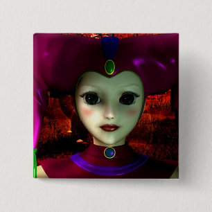 Harlequin Toy 15 Cm Square Badge