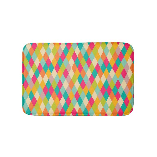 Harlequin vintage pattern bath mat (Front)