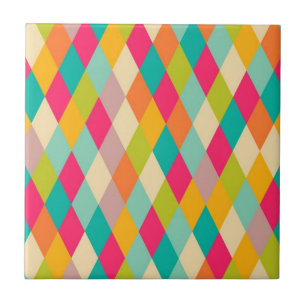 Harlequin vintage pattern ceramic tile