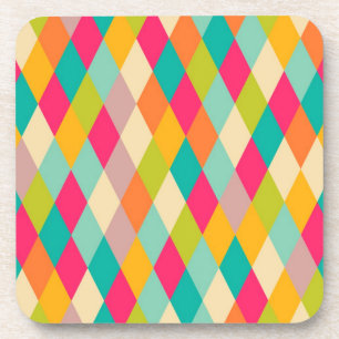 Harlequin vintage pattern coaster