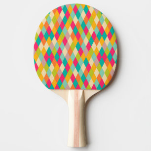 Harlequin vintage pattern ping pong paddle