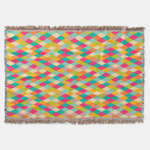 Harlequin vintage pattern throw blanket