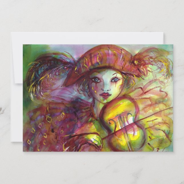 HARLEQUIN VIOLINIST Masquerade Mardi Gras Party (Front)